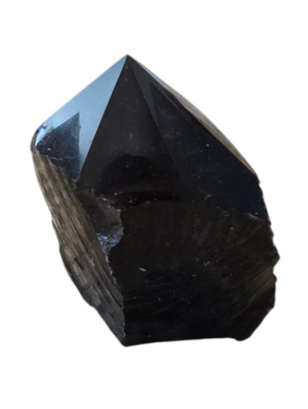 Vintage Large Black Obsidian Crystal Gemstone Tower